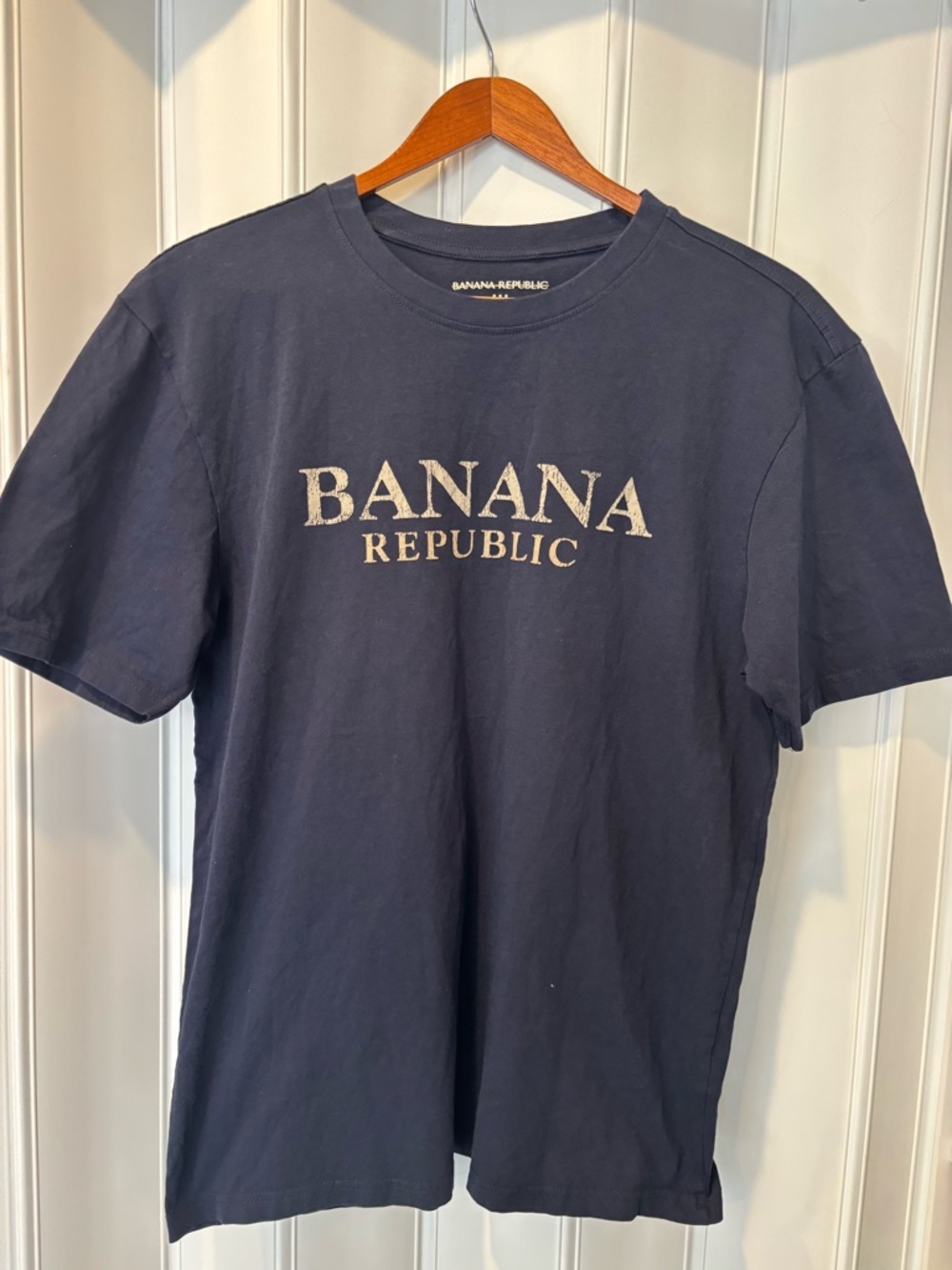 Banana Republic Men's Navy Logo Crewneck T-Shirt Size Medium
